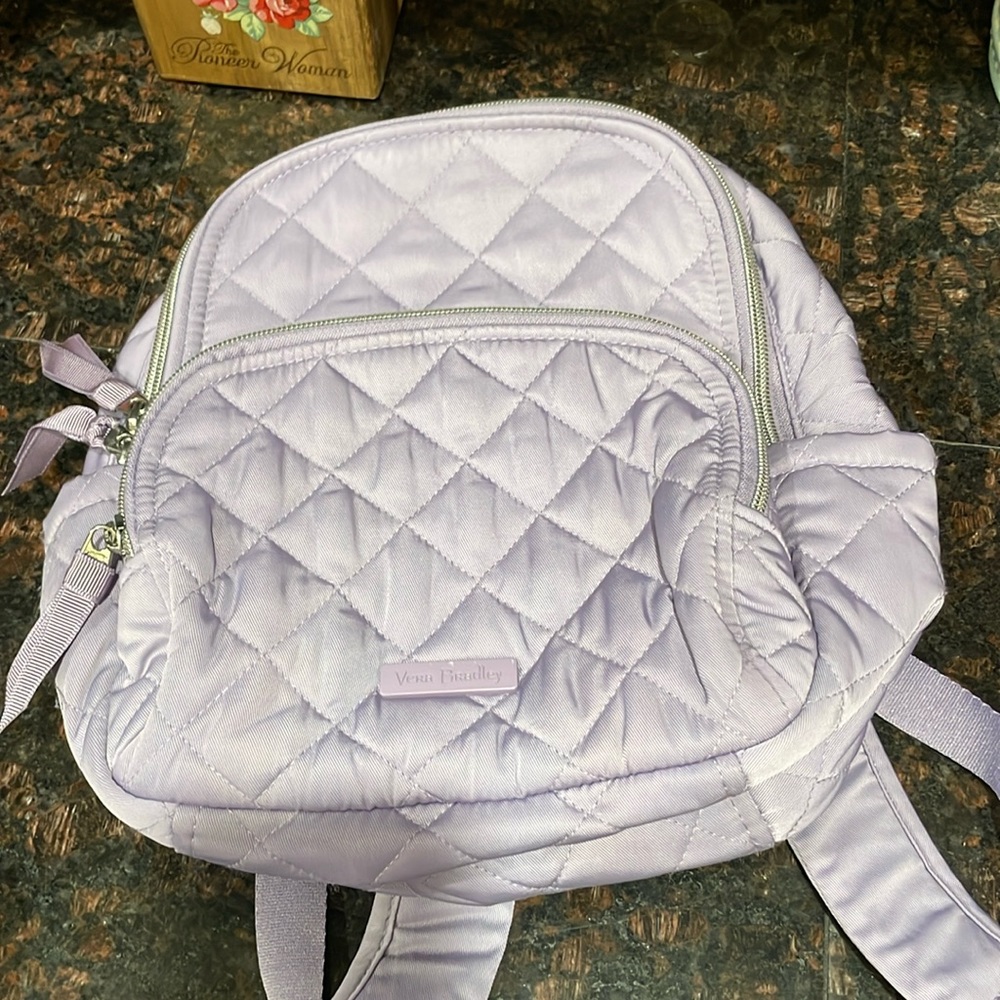 Vera Bradley Lavender Small Backpack Performance Twill